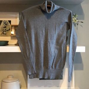 GAP Cotton Cashmere Gray Dropped Shoulder Turtleneck Sweater Size Small